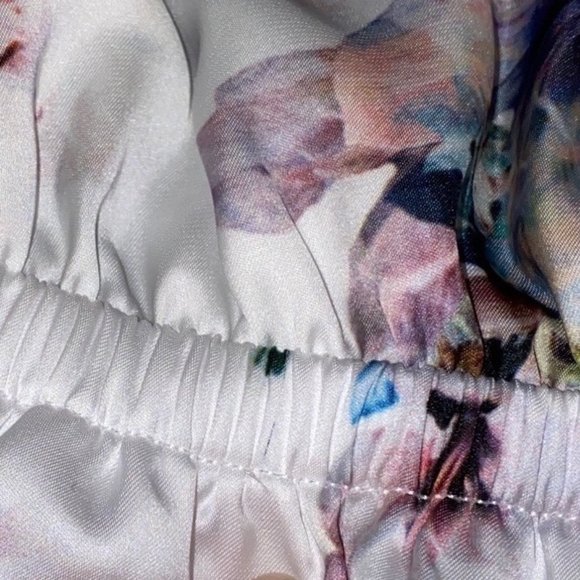 Show Me Your Mumu Halter Max Dress Small White Pink Floral Women Elastic Waist - Picture 5 of 5